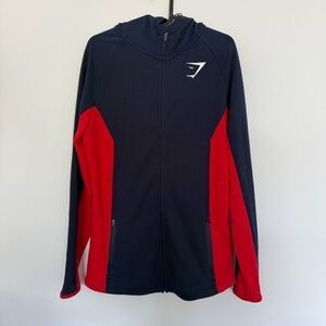 Gymshark Blue and Red Zip-Up Jacket